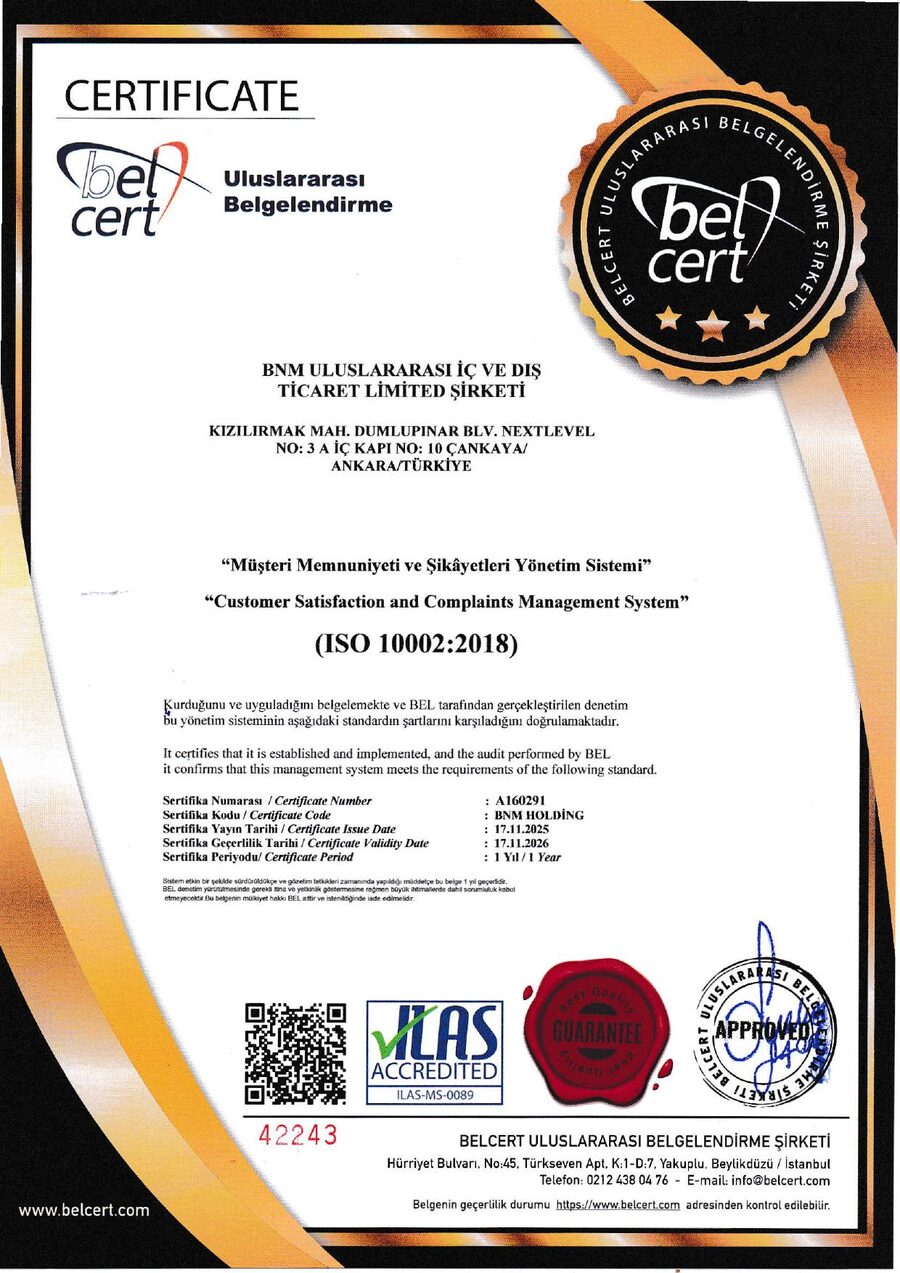 ISO 10002:2018 certificate — Customer Satisfaction Management